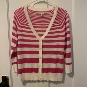 Sonoma pink and white stripe sweater size XS